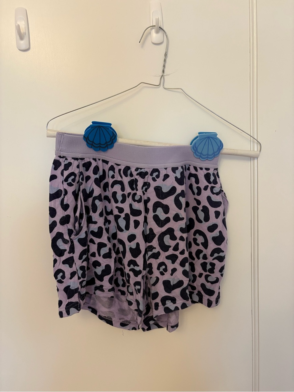 Jambys Lavender and Black Leopard Print Lounge Shorts